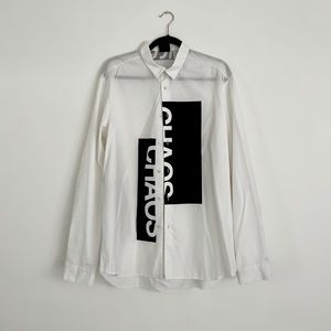 Alexander McQueen Men’s Button-up Long Sleeve Chaos Print.